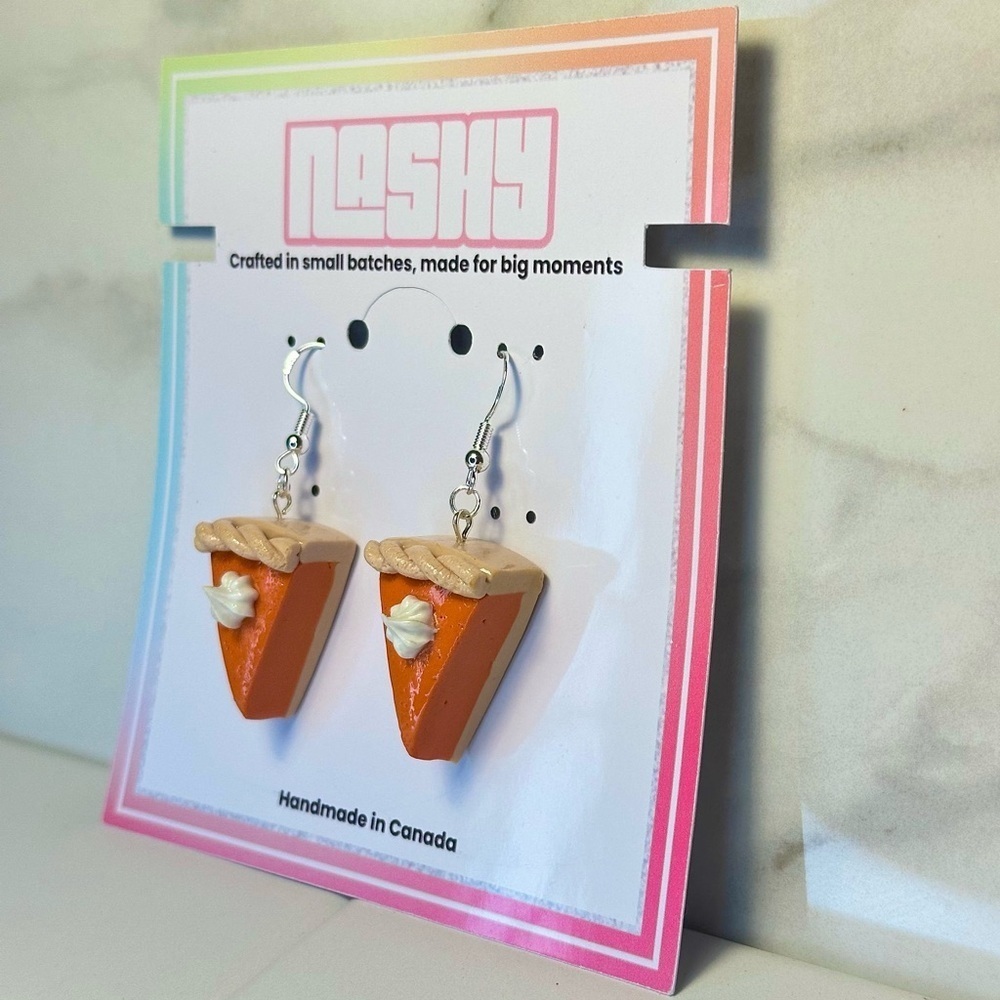 Chunky Pumpkin Pie(Smooth) - Handmade Earrings